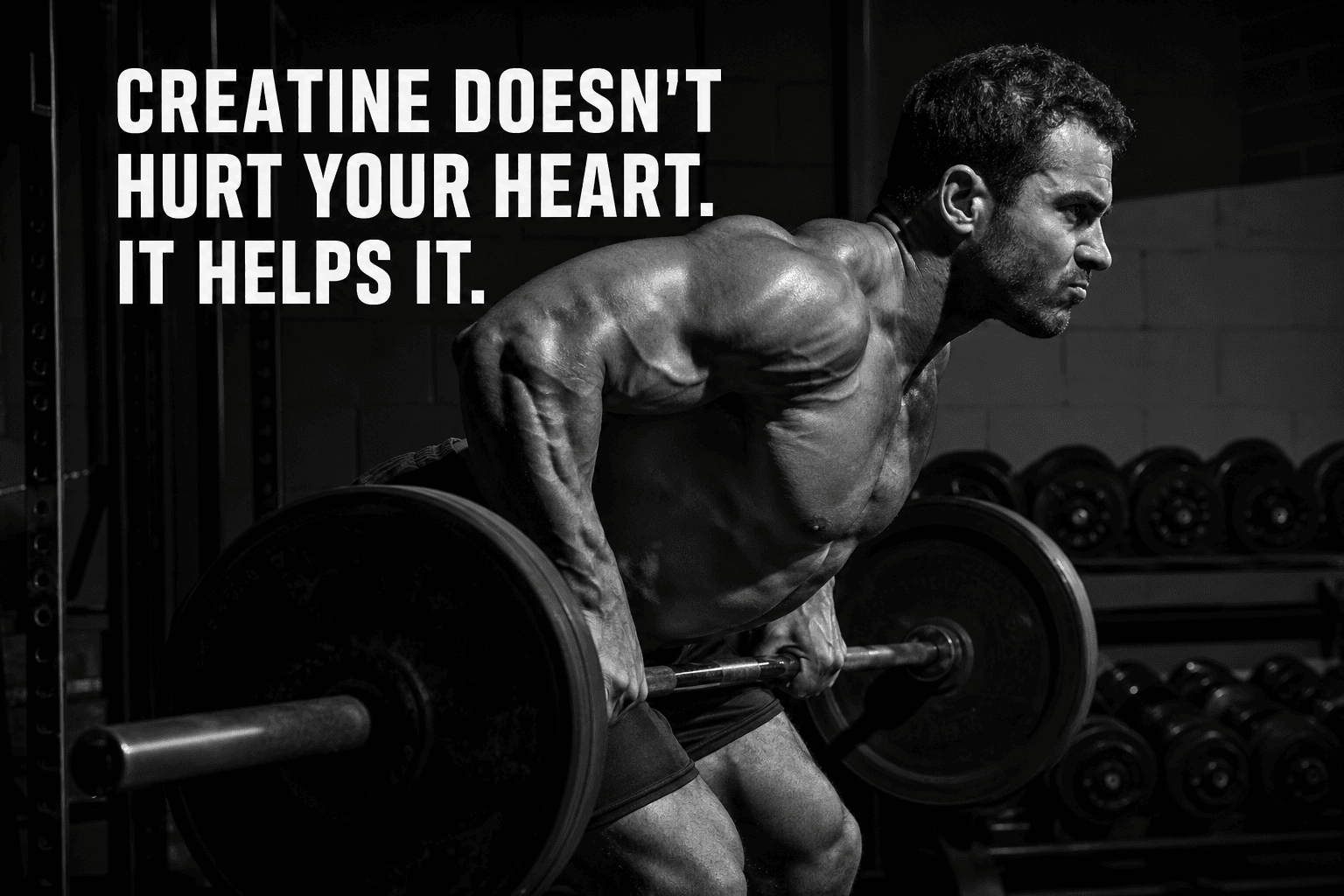 Creatine is not bad for your heart — in fact, phosphocreatine cut all-cause mortality by 29% across 3,400 cardiac patients in a 2016 meta-analysis of 41 trials