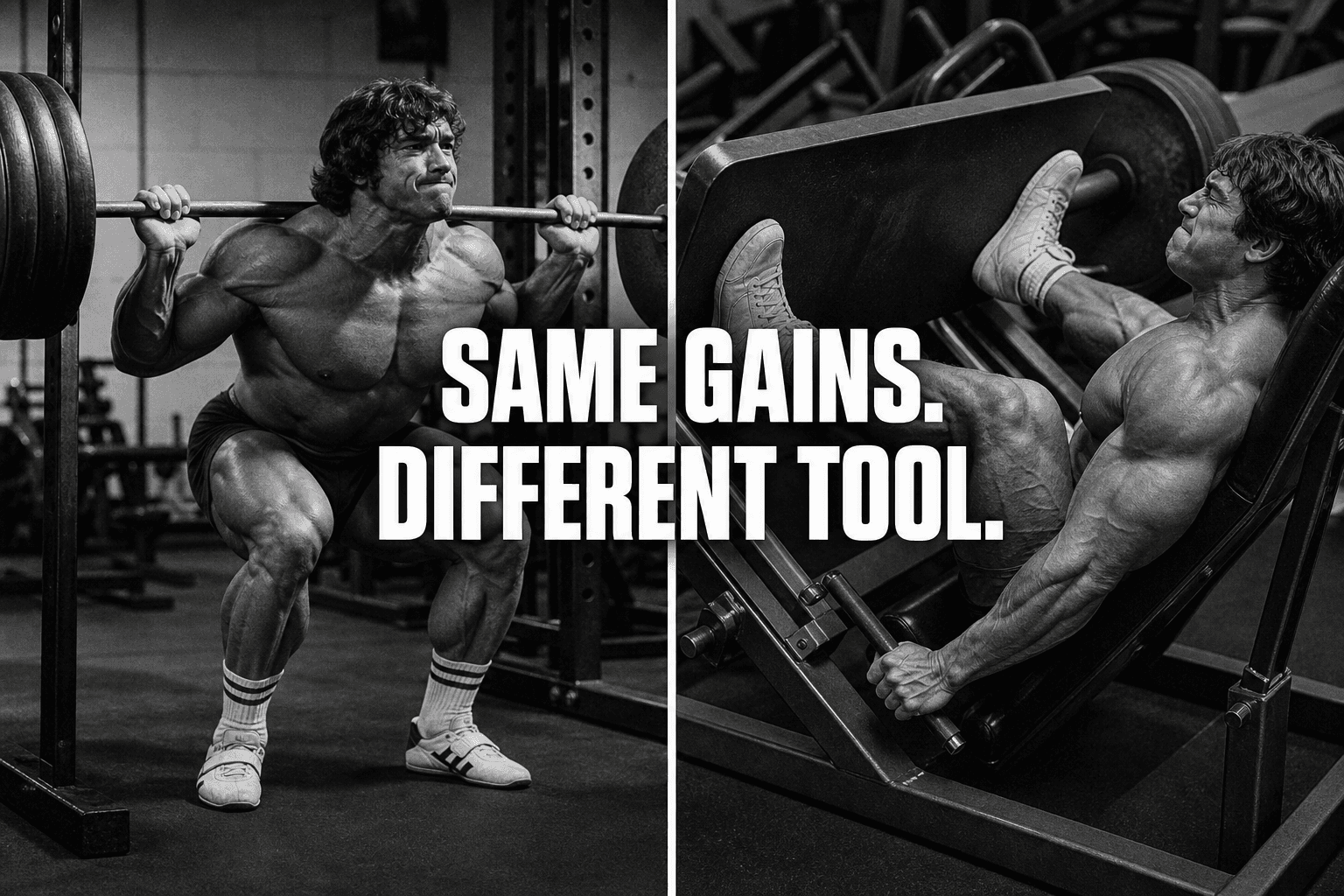 Squat vs. leg press: the muscle gains are the same when volume matches, per a 2025 RCT of 70 women